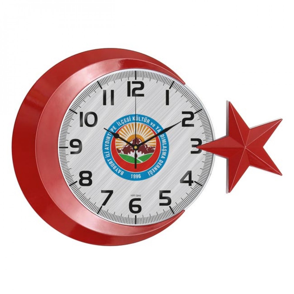 Plastik Duvar Saati Ay Yıldız